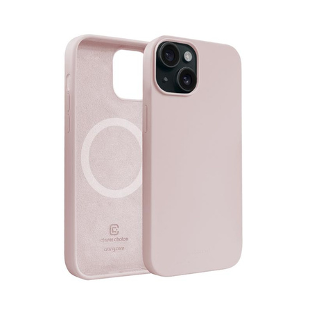 Etui Crong Color Cover Magnetic do iPhone 15 MagSafe Silikon Piaskowy Róż