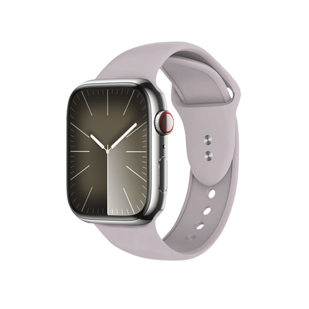 Pasek Crong Liquid do Apple Watch 42/41/40/38 mm Szara Lawenda Silikonowy