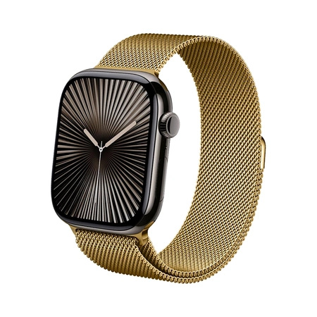 Crong Milano Steel - Milanaisearmband für Apple Watch 44/45/46/49 mm (gold)