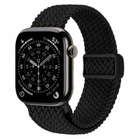 Crong Wave Band - Geflochtenes Armband für Apple Watch 44/45/46/49 mm (schwarz)