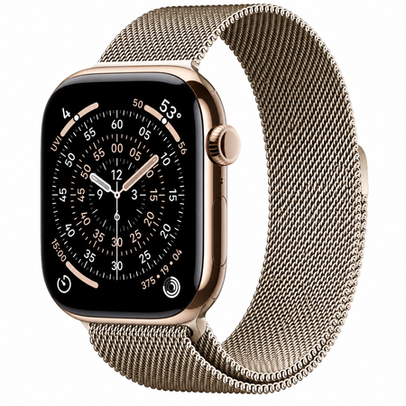 Crong Milano Steel – Edelstahlarmband für Apple Watch 44/45/46/49mm (Champagner)