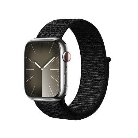 Crong Nylon Reflex - Cinturino sportivo per Apple Watch 38/40/41/42 mm (nero)