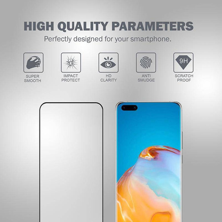 Szkło Hartowane do Huawei P40 Pro Crong 3D Armour Glass 9H Ochronne na Cały Ekran + Ramka Instalacyjna