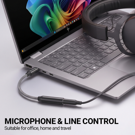 Adapter USB C mini jack 3,5 mm CRONG Armor Link DAC Hi-Res ALC5686 czarny