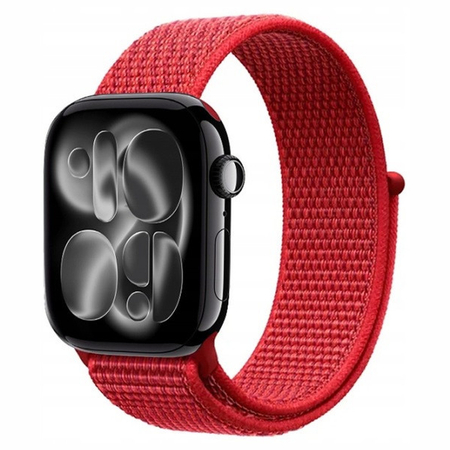 Crong Nylon - Спортна каишка за Apple Watch 38/40/41/42 мм (червена фузия)