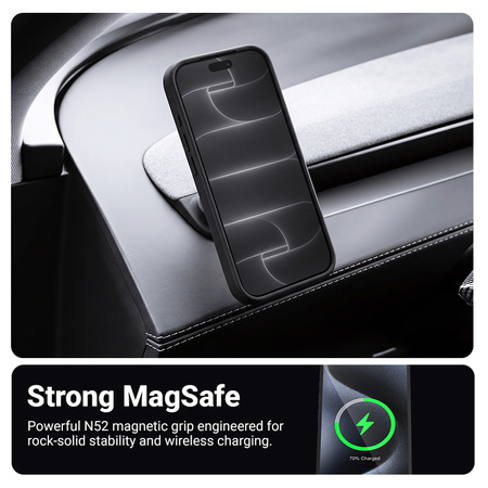 Crong Hybrid Matte Magnetic - MagSafe калъф за iPhone 18 Pro / 17 Pro (бордо)