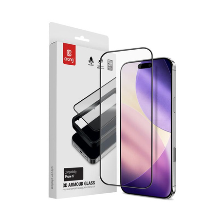 Crong 3D Armour Glass - Hartowane szkło ochronne iPhone 17 + ramka instalacyjna