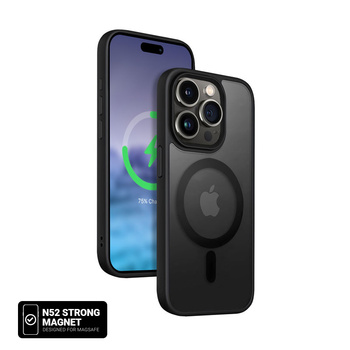 Crong Hybrid Frost MAG Cover - iPhone 15 Pro MagSafe Case (Black)