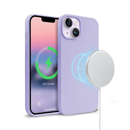 Crong Color Cover Magnetic - Θήκη σιλικόνης με MagSafe για iPhone 14 Plus (μοβ)