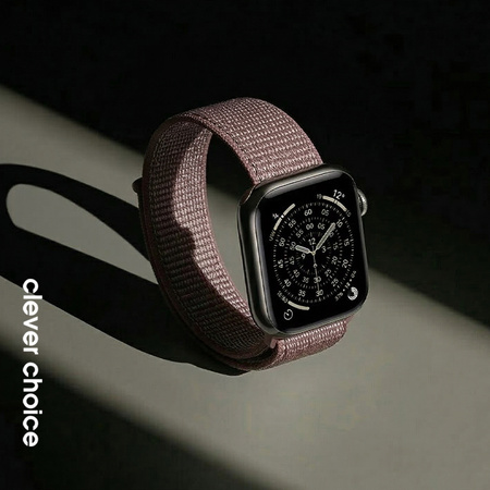 Correa deportiva Crong de nailon para Apple Watch de 38/40/41/42 mm (malva ahumado)