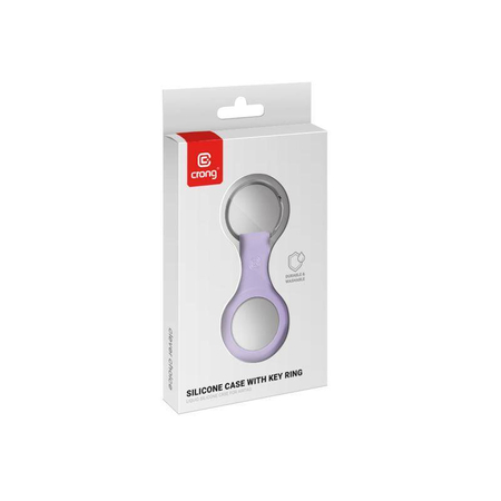 Crong Silicone Case with Key Ring – Protective keychain case for Apple AirTag 1/2 (purple)
