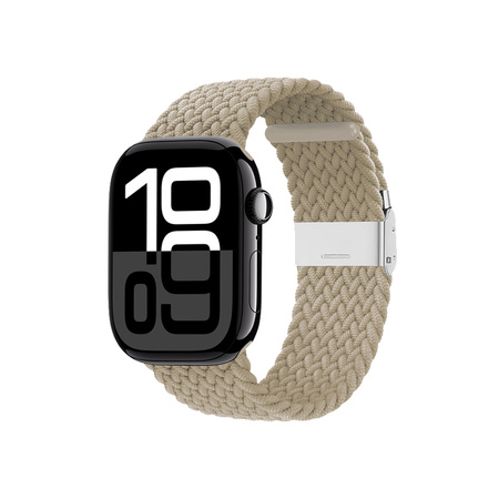 Crong Wave Band - Pletený řemínek pro Apple Watch 38/40/41 mm (kamenně béžová)