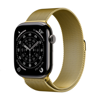Crong Milano Steel - Stainless Steel Strap for Apple Watch 44/45/46/49 mm (Gold)
