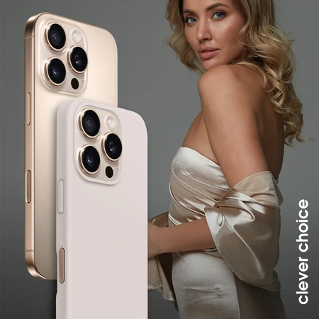 ZESTAW Color Cover Magnetic + Lens Shield do iPhone 16 Pro (piaskowy róż)