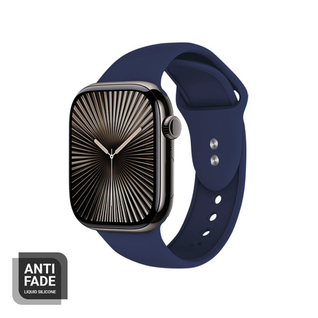Pasek Crong Liquid do Apple Watch 49/46/45/44 mm Granatowy Silikonowy