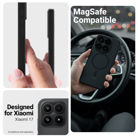 Etui Crong Hybrid MATTE™ Magnetic do Xiaomi 17 MagSafe Czarne Wytrzymałe