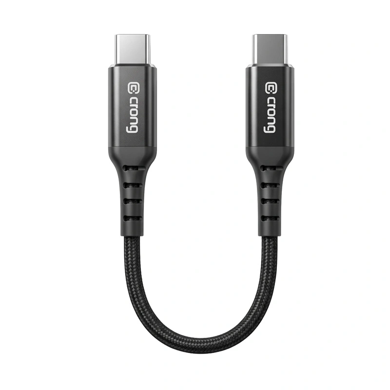 Crong Armor Link USB-C-auf-USB-C-Kabel 60 W PD 10 Gbit/s 25 cm Schwarz