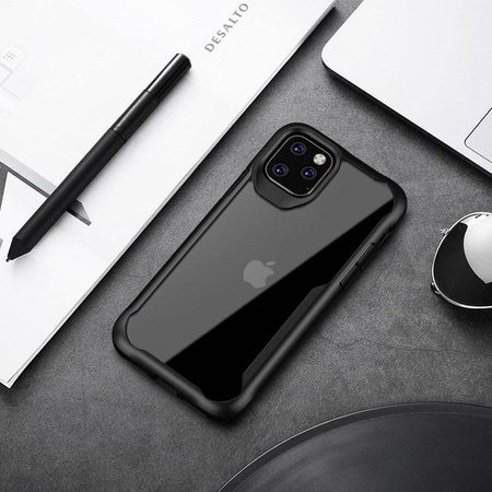 Crong Hybridní průhledný kryt - pouzdro pro iPhone 11 Pro Max (černé)