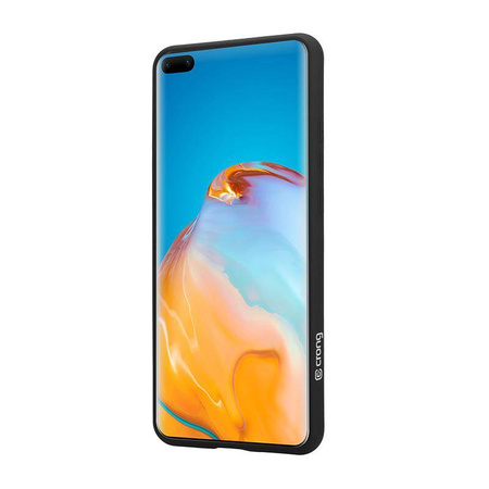 Etui Crong Color Cover do Huawei P40 Silikonowe Czarne Plecki z Mikrofibrą
