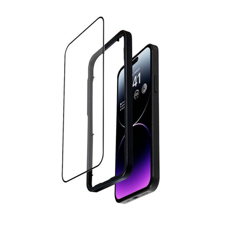 Szkło Crong Anti-Bacterial Armour do iPhone 14 Pro Max Hartowane 9H z Ramką