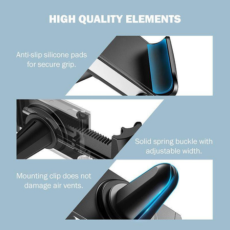 Crong Universal Smart Car Holder - univerzální držák do auta pro 4"-6,5" telefon (černý)