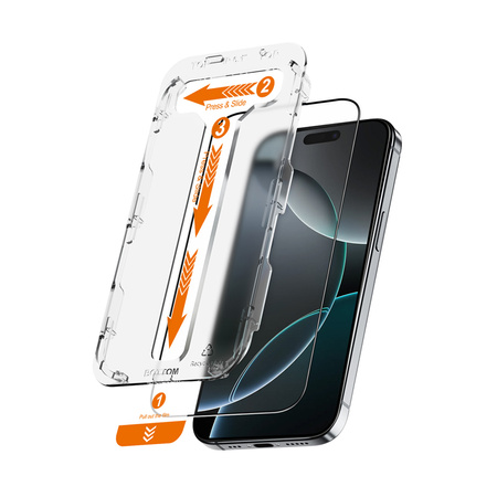 Szkło Crong EasyShield do iPhone 16 Pro Hartowane 9H z Aplikatorem 2szt