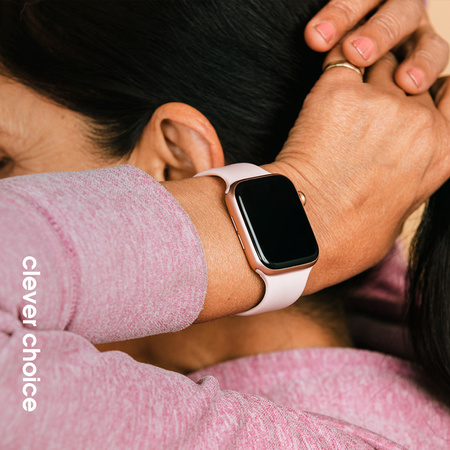 Pasek Crong Liquid do Apple Watch 42/41/40/38 mm Piaskowy Róż Silikonowy