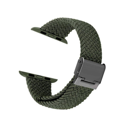 Crong Wave Band - Geflochtenes Armband für Apple Watch 42/44/45/49 mm (grün)