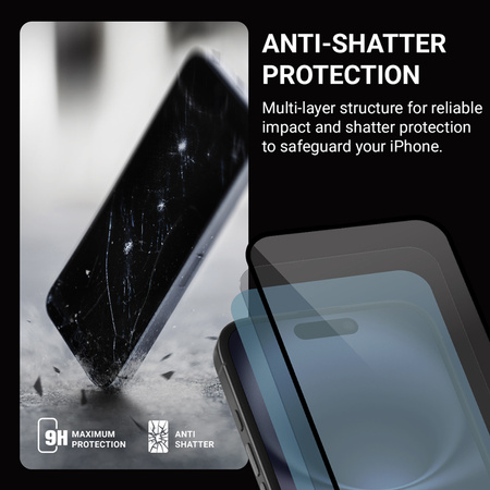 Szkło Crong Nano Glass do iPhone 16 / 15 Hybrydowe 9H Niepękające na Ekran