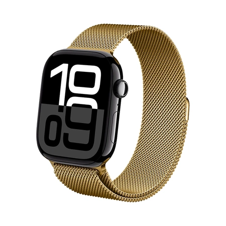 Crong Milano Steel - Stainless Steel Strap for Apple Watch 38/40/41 mm (Gold)