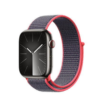 Crong Nylon - Sportband für Apple Watch 42/44/45/49 mm (Electric Pink)