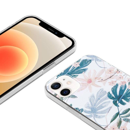 Etui Crong Flower Case do iPhone 12 Mini Kolorowe Plecki Kwiaty Kobiece 01