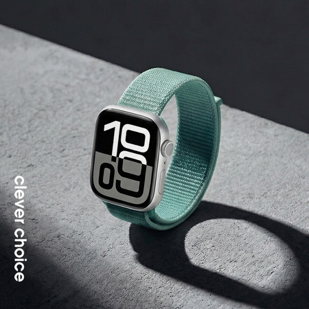Crong Nylon - Cinturino Sport per Apple Watch 38/40/41/42 mm (Verde Atlantico)