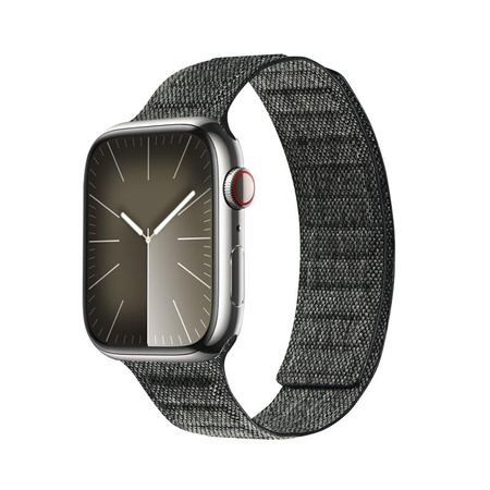 Crong Melange - Magnetisches Armband für Apple Watch 44/45/46/49 mm (schwarz melange)