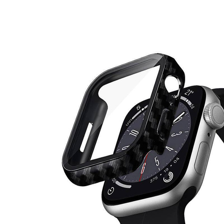 Υβριδική θήκη ρολογιού Crong - Θήκη με γυαλί για Apple Watch 41mm (Carbon)