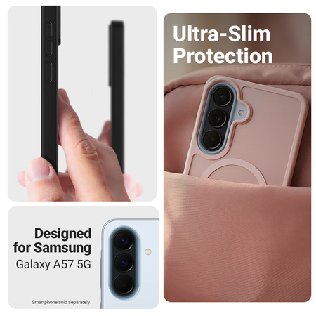Etui Crong Hybrid MATTE™ Magnetic do Samsung Galaxy A57 MagSafe Różowe Wytrzymałe