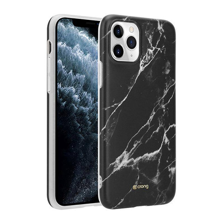 Crong Marble Case - pouzdro pro iPhone 11 Pro (černé)