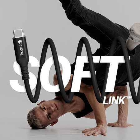 Crong Soft Link - 100W PD 5A USB-C na USB-C kabel 200 cm (černý)