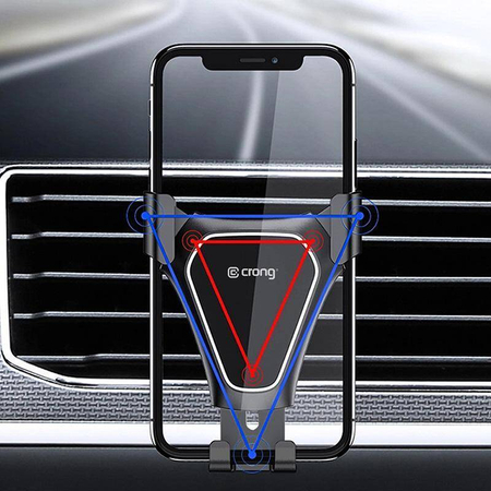 Uchwyt Samochodowy do Telefonu na Kratkę Nawiewu Crong Gravity Auto-Clip Car Holder Czarny