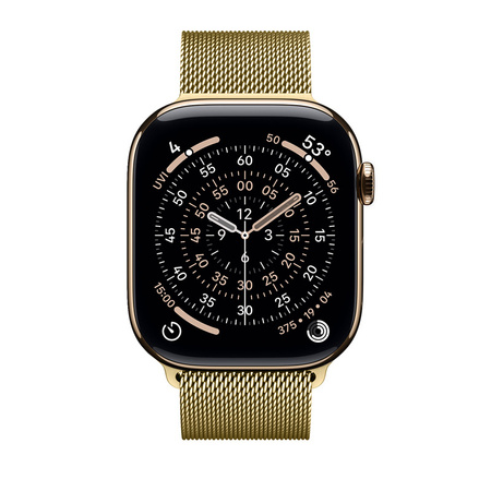 Crong Milano Steel - Stainless Steel Strap for Apple Watch 38/40/41/42 mm (Gold)
