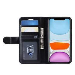 Crong Booklet Wallet - iPhone 11 Pro Max Hülle mit Taschen + Standfunktion (schwarz)