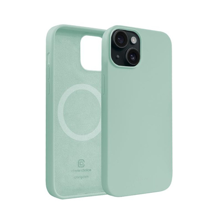 Etui Crong Color Cover Magnetic do iPhone 15 MagSafe Silikonowe Miętowe