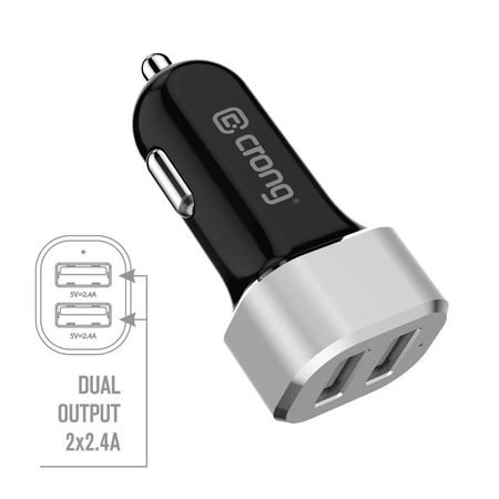 Crong Power Autoladegerät 24W - Autoladegerät 2xUSB 2,4A (Aluminium)