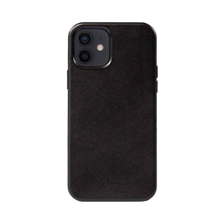 Crong Essential Cover Magnetic - Δερμάτινη θήκη για iPhone 12 / iPhone 12 Pro MagSafe (μαύρο)