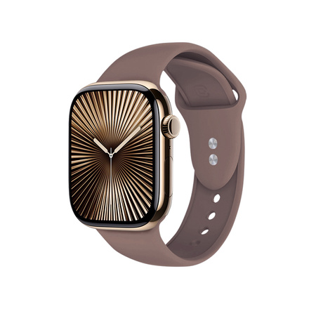 Pasek Crong Liquid do Apple Watch 49/46/45/44 mm Brązowy Silikonowy