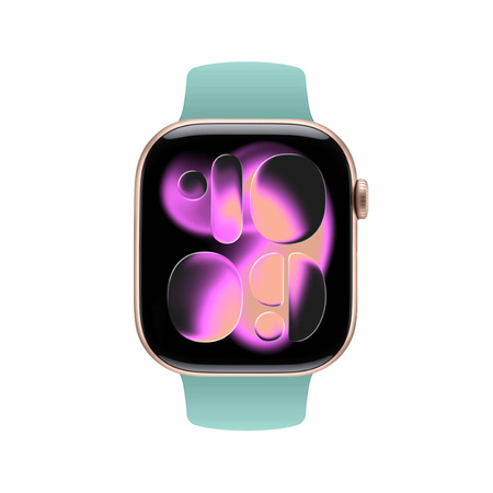 Pasek Crong Liquid do Apple Watch 42/41/40/38 mm Turkusowy Silikonowy