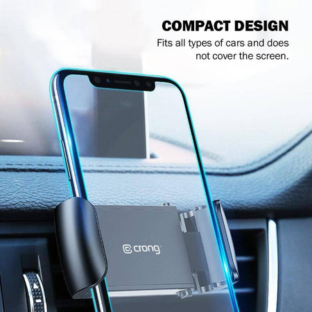 Uchwyt Samochodowy do Telefonu na Kratkę Nawiewu Crong Universal Smart Car Holder Uniwersalny Czarny