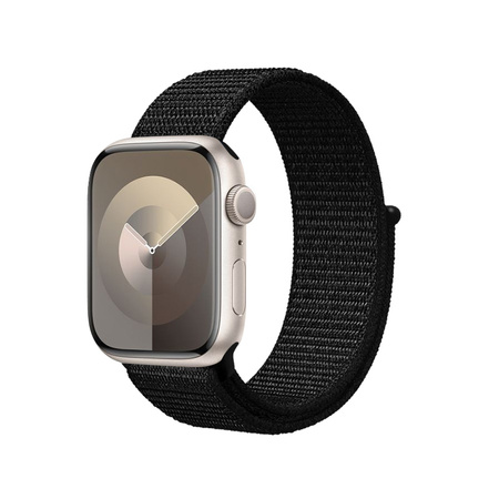 Crong Nylon Reflex - Cinturino sportivo per Apple Watch 38/40/41/42 mm (nero)