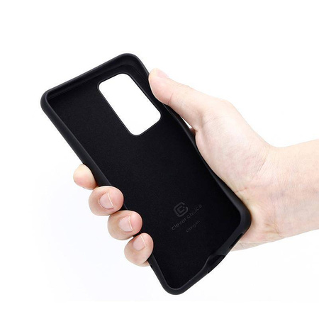 Etui Crong Color Cover do Huawei P40 Silikonowe Czarne Plecki z Mikrofibrą