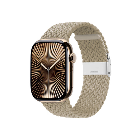Crong Wave Band - Pletený řemínek pro Apple Watch 38/40/41 mm (kamenně béžová)
